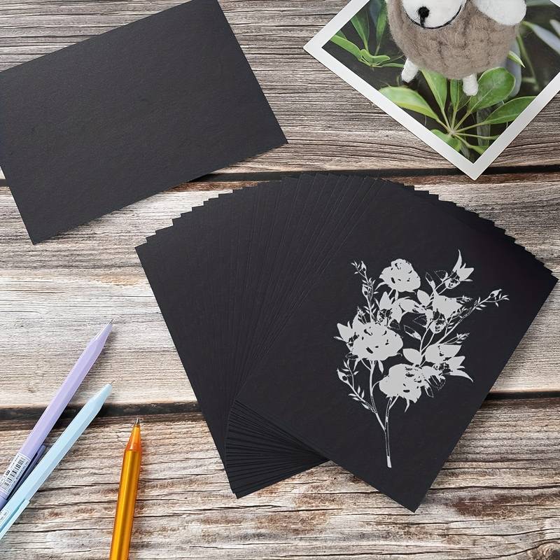 Black Card Paper 250gsm Thick Paper Used For Diy Art - Temu